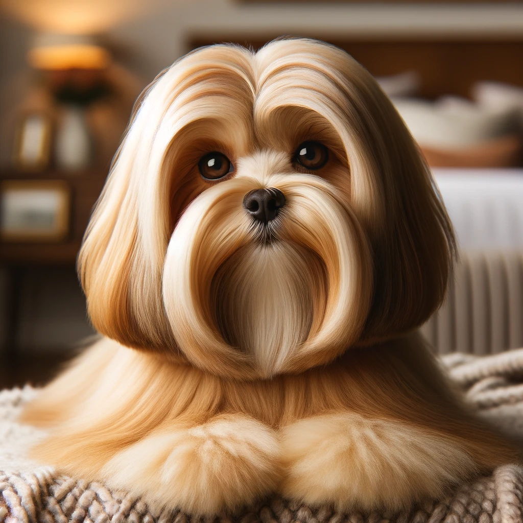 Lhasa Apso - cachorro peludo pequenininho